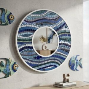 wall mosaic mirror for living room
