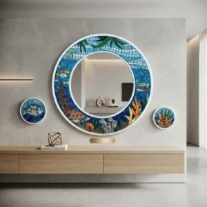 mosaic living room mirror