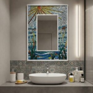 handmade mosaic bathroom mirror