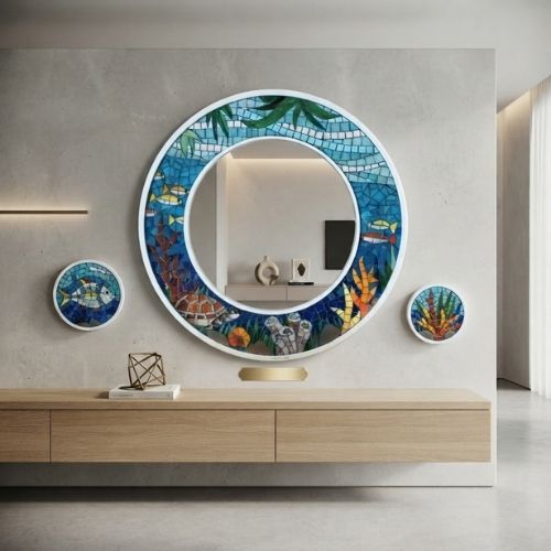 wall mosaic mirror for living room and bath wall mosaic mirror for living room