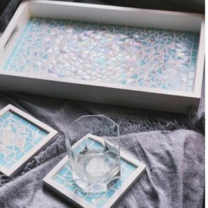 luxuriously designed mosaic serving tray